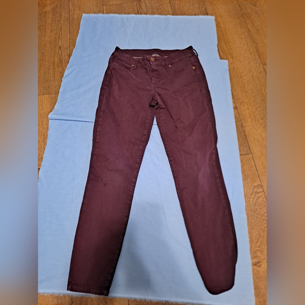deep red jeans